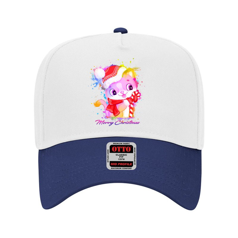 Merry Christmas Cat Adjustable Baseball Cap | Artistshot