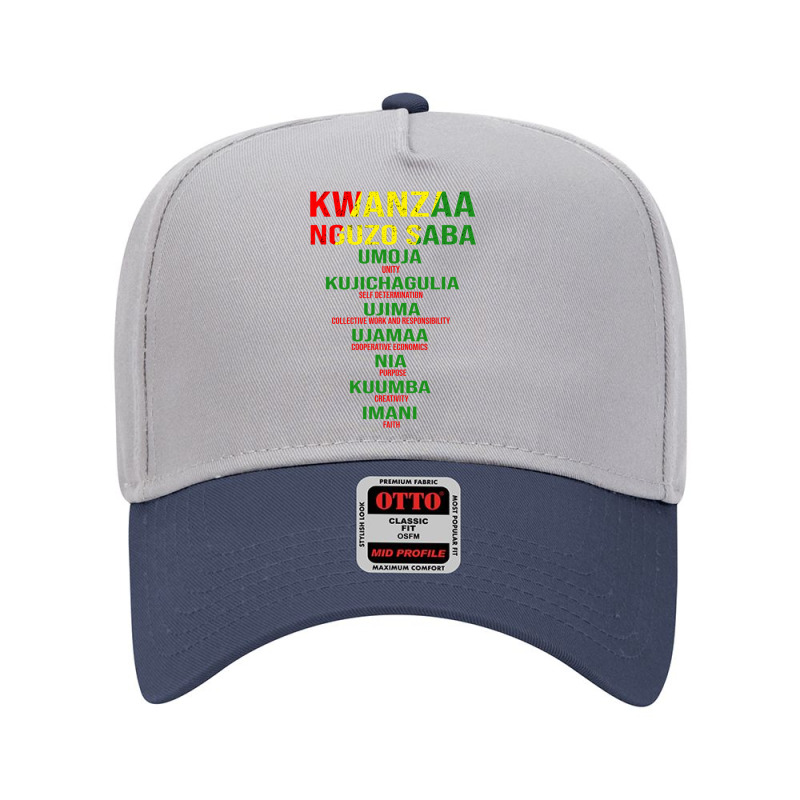 Kwanzaa   Nguzo Saba   The Seven Principles T Shirt Adjustable Baseball Cap by fashionsall | Artistshot