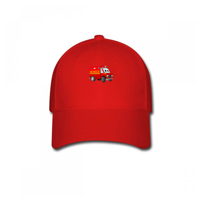 Fire Rescue Mini Van Cartoon Baseball Cap by PaulDupuy | Artistshot