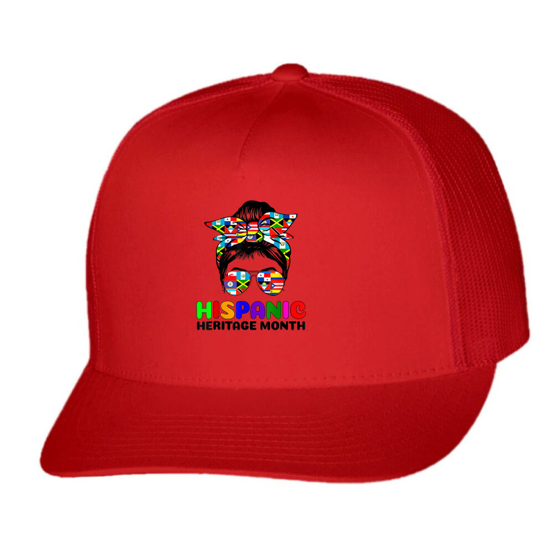 National Hispanic Heritage Month Latin Flags Messy Bun T Shirt Trucker Cap by cm-arts | Artistshot