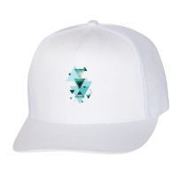 Geometric Triangle Compilation In Teal.png Trucker Cap | Artistshot