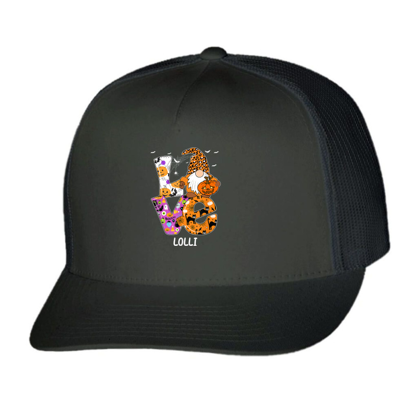 Love Lolli Halloween Gnome Pumpkin Spooky Season Trucker Cap by Swiss | Artistshot