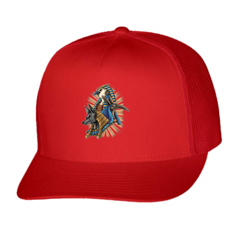 Egyptian God Horus Seth Anubis Egypt Trucker Cap by Lavish | Artistshot