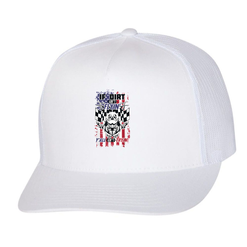 Patriotic Dirt Track, Motocross Stock Car Racing Trucker Cap by DorisChristine | Artistshot