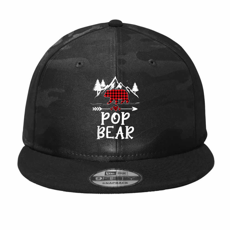 Mens Pop Bear Christmas Pajama Red Plaid Buffalo Matching Camo Snapback | Artistshot