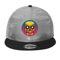 Vintage Sugar Skull Hand Illustration Calavera Camo Snapback | Artistshot