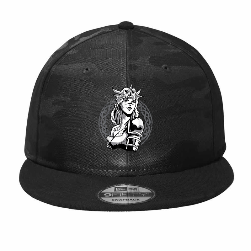 Viking Scandinavia Fighter Ornament Woman Warrior Camo Snapback | Artistshot