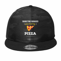 Marketing Manager Powered By Pizza Funny Gift Camo Snapback | Artistshot