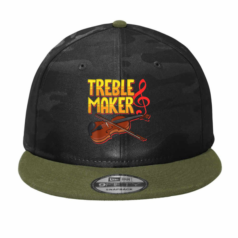 Treblemaker Violin String Instrument Musician Music Lover Camo Snapback | Artistshot