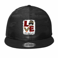 Technology Specialist Love Messy Bun Leopard Back To School Camo Snapback | Artistshot