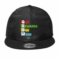 Grow God Rewards Our Work Christian Camo Snapback | Artistshot