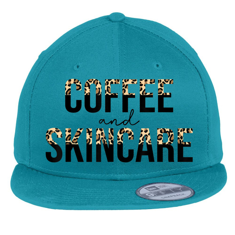 Coffee And Skincare Leopard Esthetician Skincare Flat Bill Snapback Cap | Artistshot