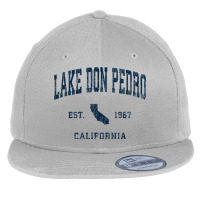 Lake Don Pedro California Ca Vintage Athletic Navy Sports De Flat Bill Snapback Cap | Artistshot