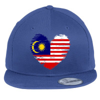 Malaysia Heart Outfit   Malaysia Heart Flag I Love Malaysia Flat Bill Snapback Cap | Artistshot