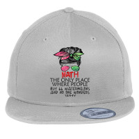 Math Watermelons Mathematics Calculation Numbers Messy Bun Flat Bill Snapback Cap | Artistshot