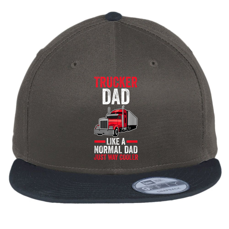 Mens Truck Driver Trucks Dad Father Trucker Flat Bill Snapback Cap by Queenie | Artistshot