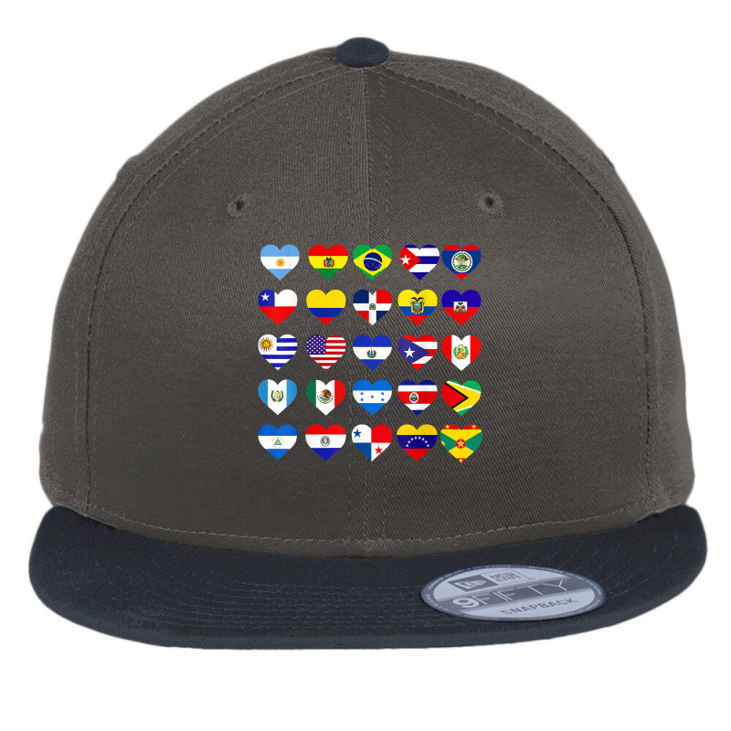 All Latin American Flags Countries Hispanic Heritage Month T Shirt Flat Bill Snapback Cap by cm-arts | Artistshot