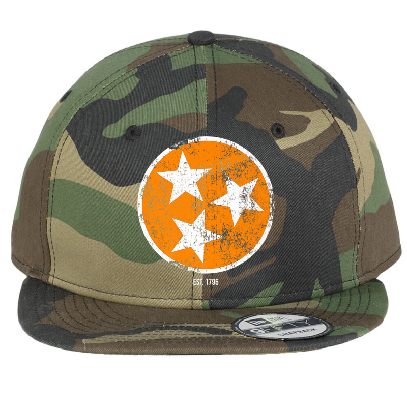 Tennessee Shirt State Flag Orange & White Vintage Est. 1796 Flat Bill Snapback Cap by cm-arts | Artistshot