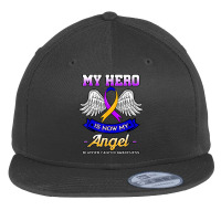 My Hero Is Now My Angel Bladder Cancer Dysuria Hematuria Flat Bill Snapback Cap | Artistshot