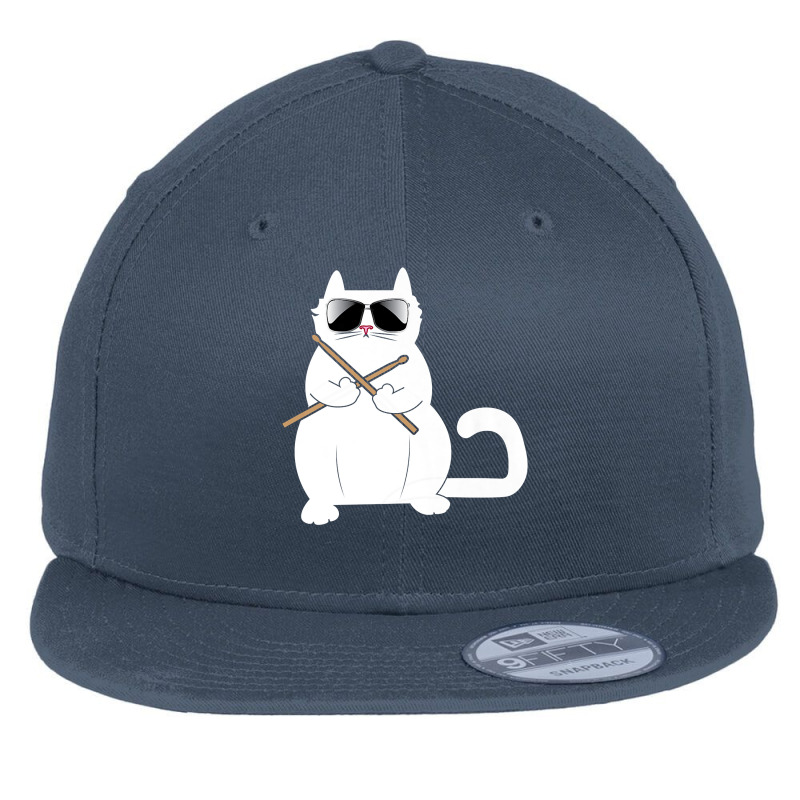 Cat Drummer Music Lover Musician Instrumentalist Kitty Premium T Shirt Flat Bill Snapback Cap by cm-arts | Artistshot