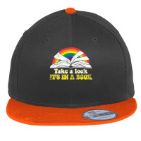 Love Reading Love Rainbows Gift Retro Rainbow Flat Bill Snapback Cap | Artistshot