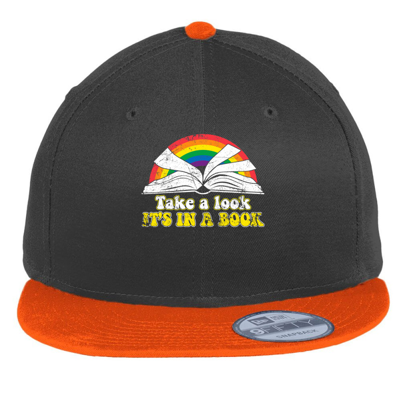 Love Reading Love Rainbows Gift Retro Rainbow Flat Bill Snapback Cap by cm-arts | Artistshot