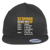 Site Supervisor Hourly Rate   Funny Site Manager Long Sleeve T Shirt Flat Bill Snapback Cap | Artistshot