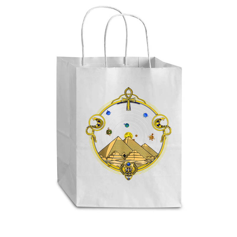 Egyptian Pyramids Ankh Symbol Eye Of Horus Sacred Geometry Cub Paper Bag - 8 X 4 1/2 X 10 1/4 | Artistshot