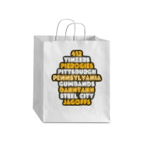 Pittsburgh 412 Jagoffs Yinzers Steel City Funny Retro Debie Paper Bag - 10 X 5 X 13 | Artistshot