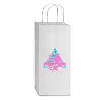 Cats On Synthesizers In Space - Neon T-shirt Double Wine Paper Bag - 6 1/2 X 3 1/2 X 12 3/8 | Artistshot