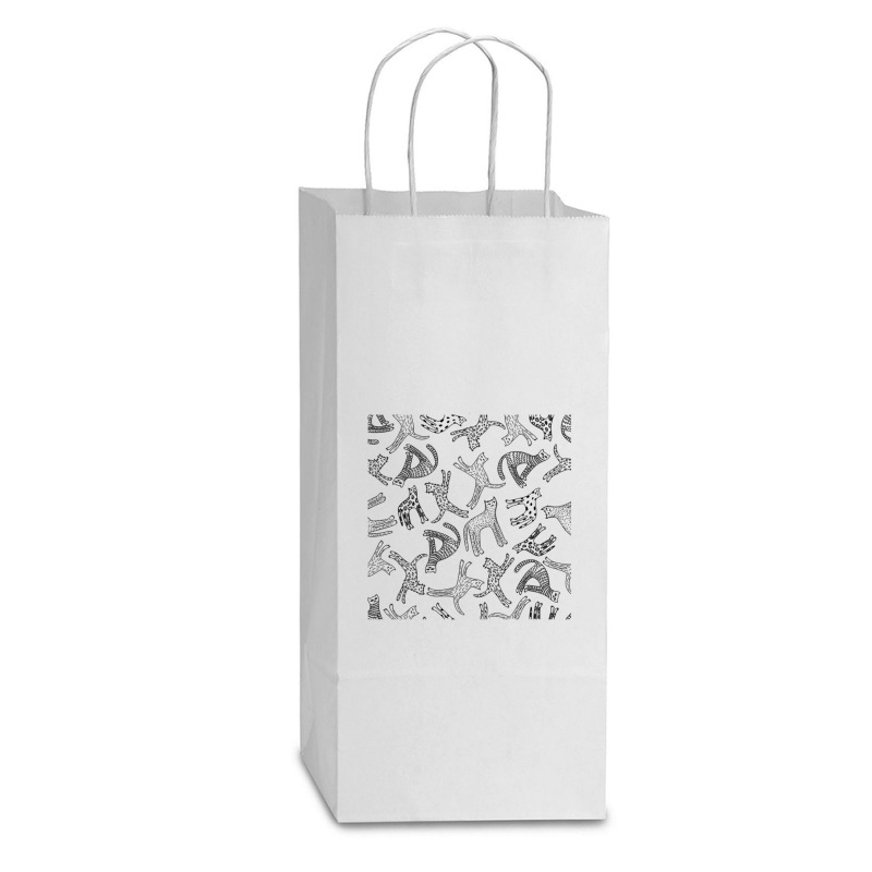 Animals Pattern Product Design Double Wine Paper Bag - 6 1/2 X 3 1/2 X 12 3/8 | Artistshot