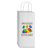 Brick Builder Blocks Building Master Builder Funny Toys Kids T Shirt Double Wine Paper Bag - 6 1/2 X 3 1/2 X 12 3/8 | Artistshot