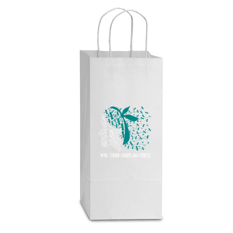 We Wear Teal For Myasthenia Gravis Awareness T Shirt Double Wine Paper Bag - 6 1/2 X 3 1/2 X 12 3/8 | Artistshot