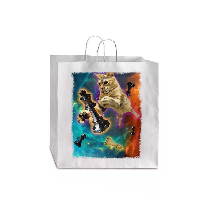 Cats In Space Chess Set Pieces Premium T Shirt Jumbo Paper Bag - 18 X 7 X 18 3/4 | Artistshot