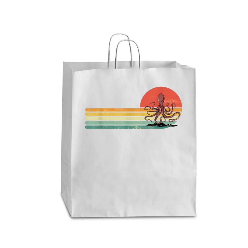 Retro Vintage Octopus Kraken Sea Life Marine Octopus Lover T Shirt Queen Paper Bag - 16 X 6 X 19 1/4 | Artistshot