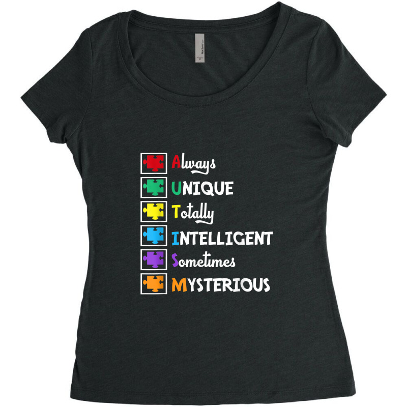 Always Unique Totally Puzzle Autism Awareness Autistic Kids Women's Triblend Scoop T-shirt by Yuh2105 | Artistshot