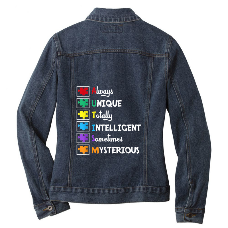 Always Unique Totally Puzzle Autism Awareness Autistic Kids Ladies Denim Jacket by Yuh2105 | Artistshot