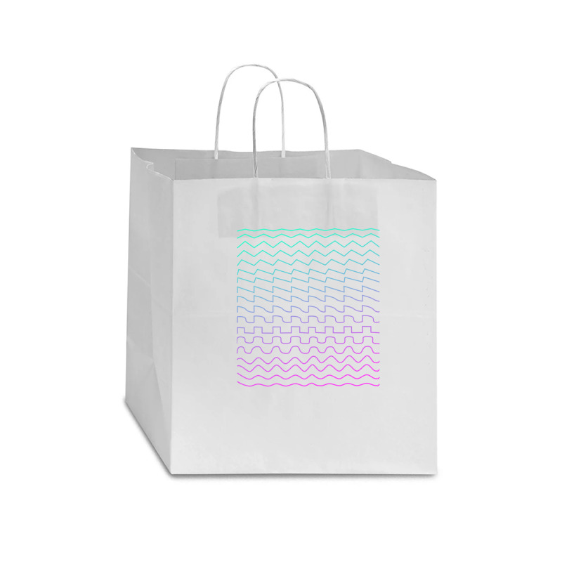 Synthesizer Waveforms Star Paper Bag - 13 X 7 X 13 | Artistshot