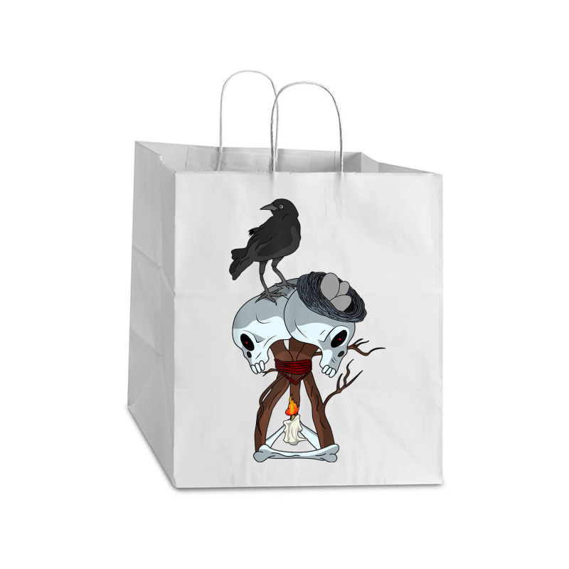 Skull Hex Crow Video Game Take Out Paper Bag - 14 X 10 X 15 1/2 | Artistshot