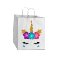 Womens Unicorn Face Halloween Costume Idea And Birthday Outfit Tank To Take Out Paper Bag - 14 X 10 X 15 1/2 | Artistshot