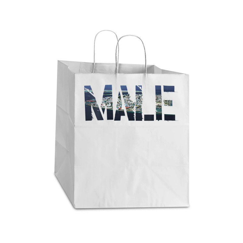 Womens Male City Maldives Souvenir Gift For Men Women V Neck T Shirt Take Out Paper Bag - 14 X 10 X 15 1/2 | Artistshot