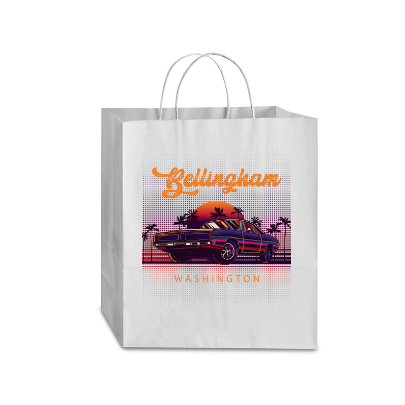 Bellingham Washington Retro Vintage 80s 90s Muscle Cars Retrowave Aest Traveler Paper Bag -13 X 6 X 15 3/4 | Artistshot