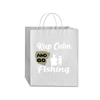 Keep Calm And Go Fishing Traveler Paper Bag -13 X 6 X 15 3/4 | Artistshot