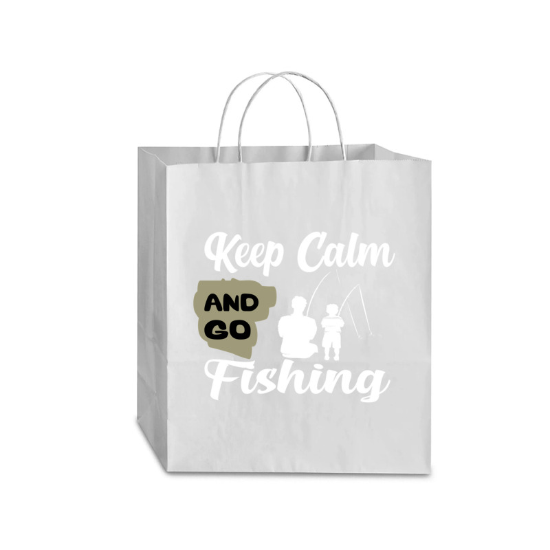 Keep Calm And Go Fishing Traveler Paper Bag -13 X 6 X 15 3/4 | Artistshot