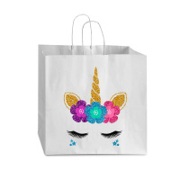 Womens Unicorn Face Halloween Costume Idea And Birthday Outfit Tank To Vogue Paper Bag - 16 X 6 X 12 | Artistshot