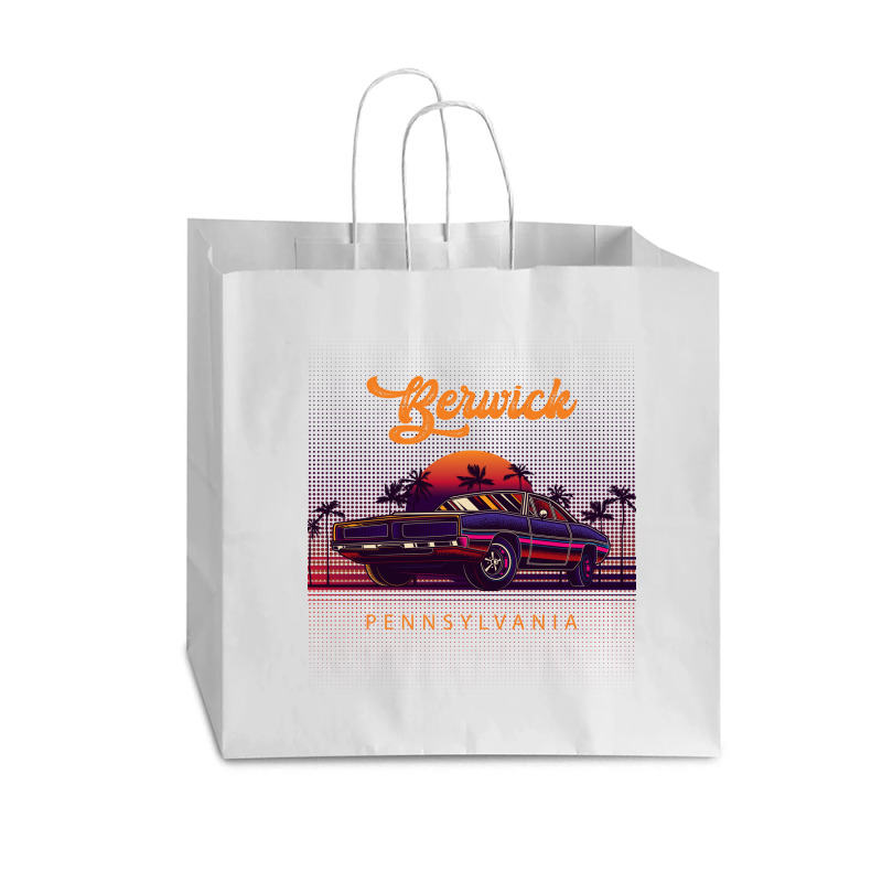 Berwick Pennsylvania Retro Vintage 80s 90s Muscle Cars Retrowave Aesth Vogue Paper Bag - 16 X 6 X 12 | Artistshot