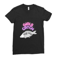 Girls Catch Big Carp Fishing And Angling Mums Fishing Gift. Ladies Fitted T-shirt | Artistshot