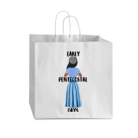 Funny Early Pentecostal Days Long Skirts Lace Head Covering Vogue Paper Bag - 16 X 6 X 12 | Artistshot