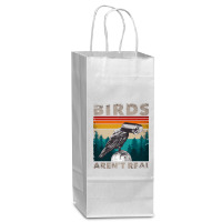 Funny Meme Birds Surveillance Truther Cctv Bird Aren't Real Pullover H Wine Paper Bag - 5 1/2 X 3 1/4 X 13 | Artistshot