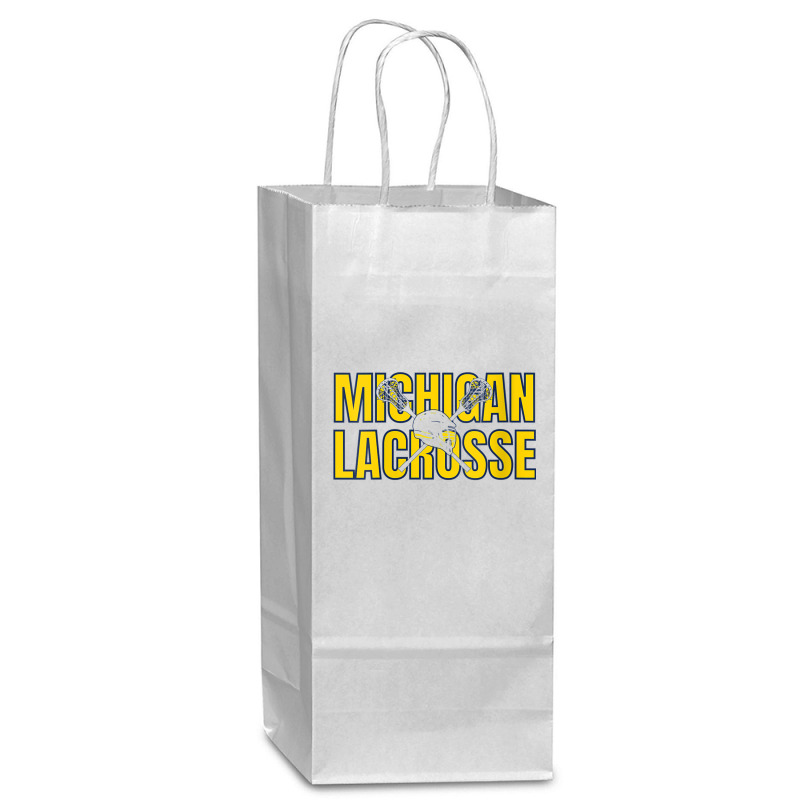 Womens Michigan Lacrosse Helmet Mi Lax The Wolverine State Gift V Neck Wine Paper Bag - 5 1/2 X 3 1/4 X 13 | Artistshot